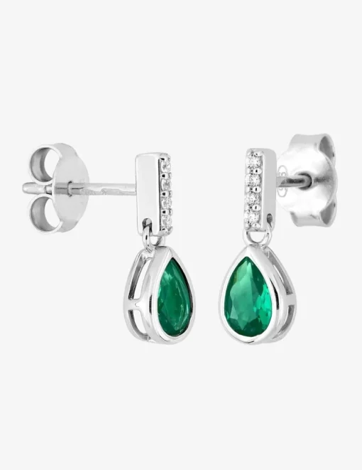 Boucles d'oreilles pendantes en argent 925 ‰ rhodié et oxydes de zirconium bicolores SO OR
