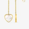 Boucles d'oreilles pendantes en acier jaune avec cœur nacré SO OR
