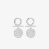 Boucles d'oreilles pendantes en argent 925 ‰ rhodié et oxydes de zirconium blancs SO OR
