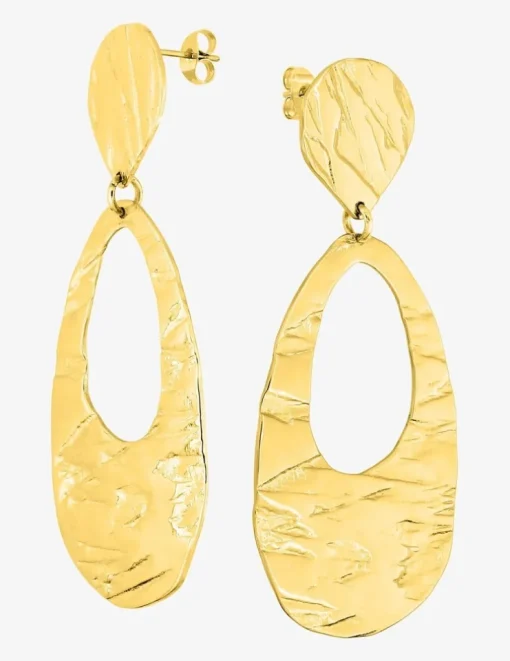 Boucles d'oreilles pendantes en acier doré SO OR