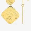 Boucles d'oreilles pendantes en acier doré, motifs losange SO OR