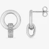 Boucles d'oreilles pendantes en argent 925 ‰ rhodié, oxydes de zirconium SO OR