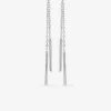 Boucles d'oreilles pendantes doubles chaînes bâtons argent 925‰ SO OR