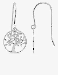 Boucles d'oreilles pendantes argent 925 ‰ motif arbre de vie SO OR