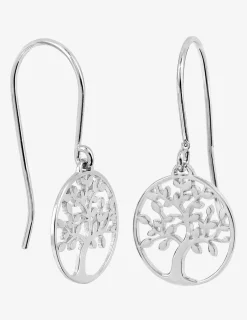 Boucles d'oreilles pendantes argent 925 ‰ motif arbre de vie SO OR
