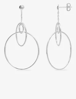 Boucles d'oreilles pendantes trois ronds argent 925‰ SO OR
