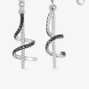 Boucles d'oreilles pendantes bicolores argent rhodié 925‰ avec oxyde de zirconium SO OR