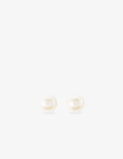 Boucles d'oreilles perles de culture eau douce argent rhodié 925% 6 mm SO OR