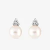 Boucles d'oreilles perles d'imitation argent rhodié 925‰ avec oxyde de zirconium SO OR