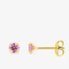 Boucles d'oreilles plaqué or et oxyde de zirconium violet 4 mm SO OR