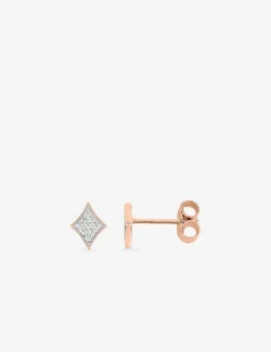 Boucles d'oreilles plaquées or rose oxydes de zirconium en losange SO OR