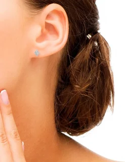 Boucles d'oreilles plaquées or rose oxydes de zirconium en losange SO OR