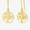 Boucles d'oreilles "arbre de vie" pendantes or jaune 375‰ SO OR