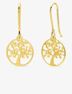 Boucles d'oreilles "arbre de vie" pendantes or jaune 375‰ SO OR