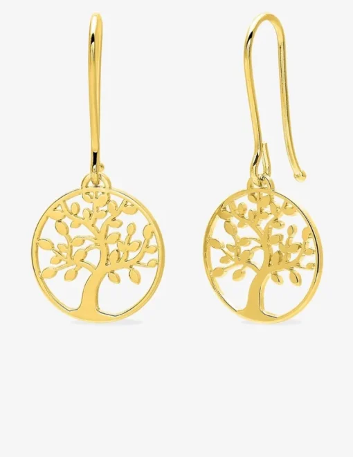 Boucles d'oreilles "arbre de vie" pendantes or jaune 375‰ SO OR