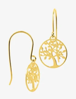 Boucles d'oreilles "arbre de vie" pendantes or jaune 375‰ SO OR