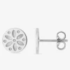 Boucles d'oreilles rondes fleuries argent 925‰ SO OR