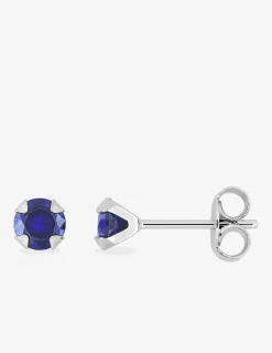 Boucles d'oreilles rondes et bleues argent rhodié 925%o avec oxyde de zirconium 5 mm SO OR