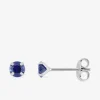 Boucles d'oreilles rondes et bleues argent rhodié 925‰ avec oxyde de zirconium SO OR