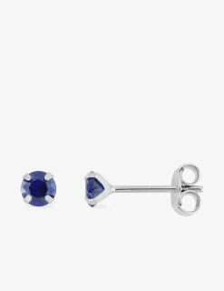 Boucles d'oreilles rondes et bleues argent rhodié 925‰ avec oxyde de zirconium SO OR