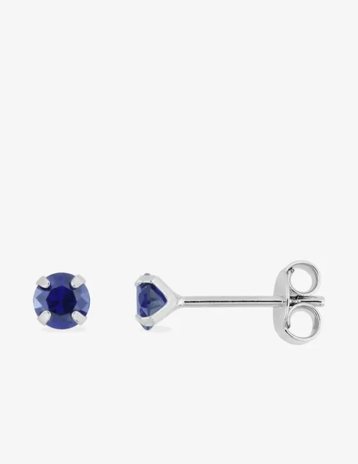 Boucles d'oreilles rondes et bleues argent rhodié 925‰ avec oxyde de zirconium SO OR