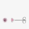 Boucles d'oreilles rondes et roses argent rhodié 925‰ avec oxyde de zirconium SO OR