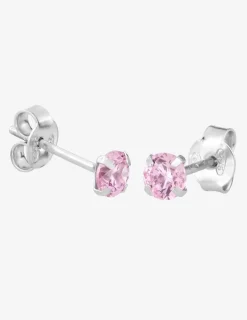 Boucles d'oreilles rondes et roses argent rhodié 925‰ avec oxyde de zirconium SO OR