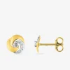 Boucles d'oreilles rosaces en or jaune 375‰ et oxyde de zirconium SO OR
