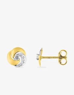 Boucles d'oreilles rosaces en or jaune 375‰ et oxyde de zirconium SO OR