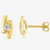 Boucles d'oreilles ruban plaqué or et oxyde de zirconium SO OR