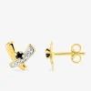 Boucles d'oreilles rubans or jaune 375‰ et saphir SO OR