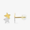 Boucles d'oreilles étoiles bicolores or jaune 375‰ SO OR