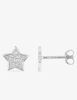 Boucles d'oreilles étoiles argent rhodié 925‰ avec oxyde de zirconium SO OR