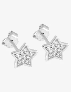 Boucles d'oreilles étoiles argent rhodié 925‰ avec oxyde de zirconium SO OR