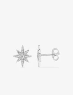 Boucles d'oreilles étoiles en argent 925 ‰ rhodié avec oxydes de zirconium SO OR
