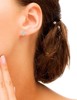 Boucles d'oreilles étoiles en argent 925 ‰ rhodié avec oxydes de zirconium SO OR