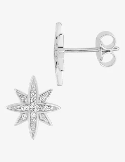 Boucles d'oreilles étoiles en argent 925 ‰ rhodié avec oxydes de zirconium SO OR