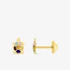 Boucles d'oreilles tortue or jaune 375‰ et laque SO OR