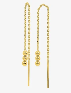 Boucles d'oreilles traversantes plaqué or boules SO OR