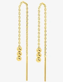 Boucles d'oreilles traversantes plaqué or boules SO OR
