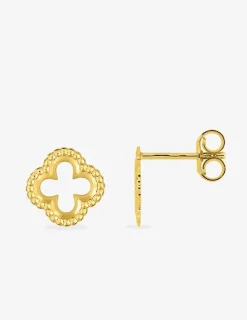 Boucles d'oreilles trèfle or jaune 375‰ SO OR
