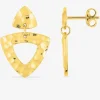 Boucles d'oreilles triangles martelés plaqué or SO OR