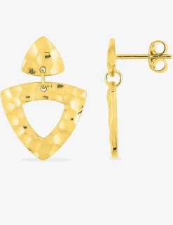 Boucles d'oreilles triangles martelés plaqué or SO OR