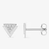 Boucles d'oreilles triangles argent rhodié 925‰ avec oxyde de zirconium SO OR