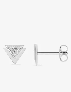 Boucles d'oreilles triangles argent rhodié 925‰ avec oxyde de zirconium SO OR
