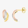 Boucles d'oreilles tricolores or 375‰ SO OR