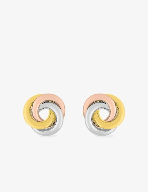 Boucles d'oreilles tricolores or 375‰ SO OR