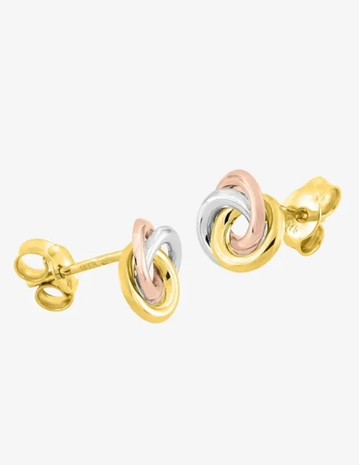 Boucles d'oreilles tricolores or 375‰ SO OR