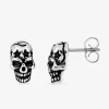 Boucles d'oreilles tête de mort acier noirci SO OR