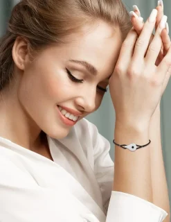 Bracelet 1847 en argent et cordon SO OR
